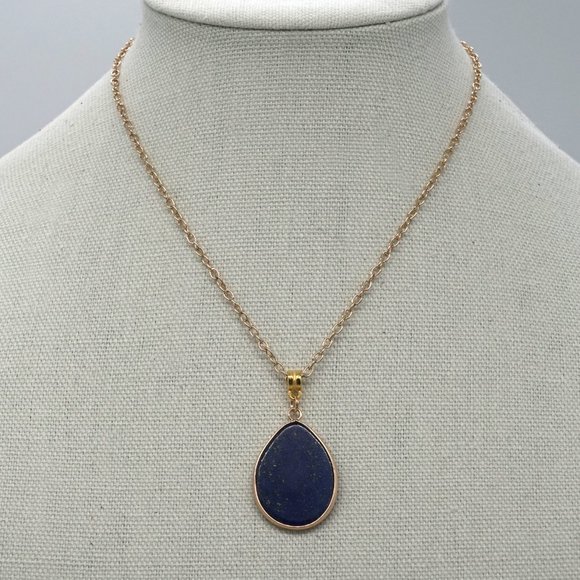 Genuine Lapis stone with link style chain. - Picture 1 of 4